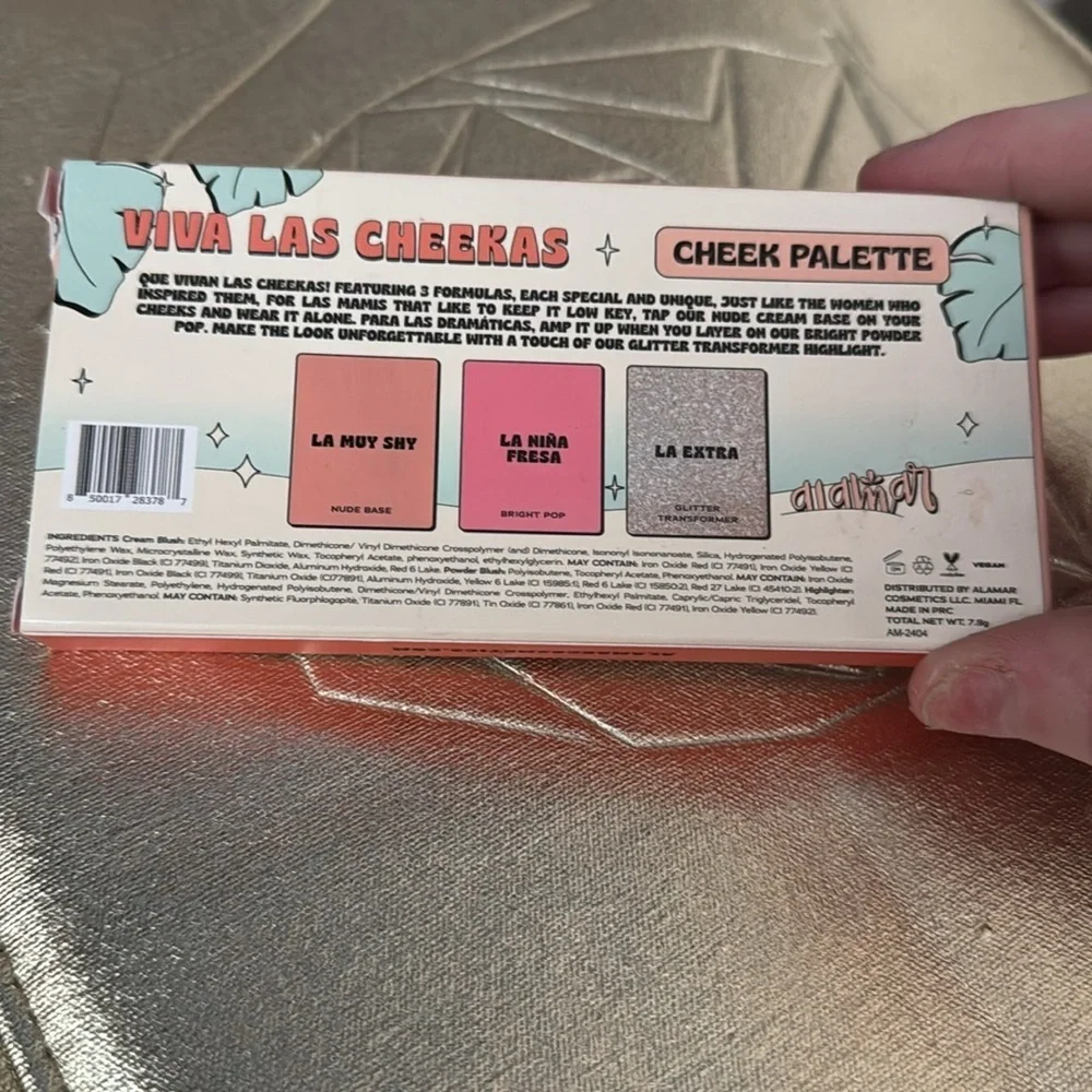 Alamar Cosmetics Viva Las Cheekas Glitter Cheek Palette New in Box